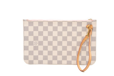 LOUIS VUITTON Damier Azur Rose Ballerine Wristlet