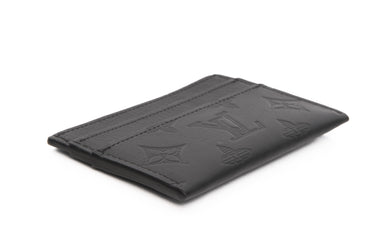LOUIS VUITTON Black Monogram Shadow Card Case (NEW)