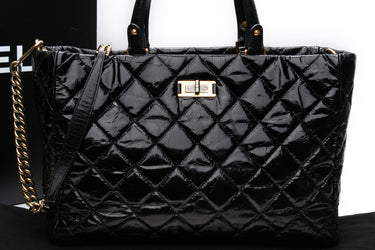 CHANEL Black Reissue Petit Top Handle Shopping Tote Bag