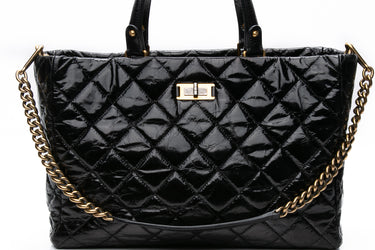 CHANEL Black Reissue Petit Top Handle Shopping Tote Bag