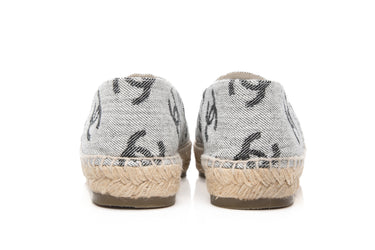 CHANEL Grey Black CC Espadrilles 39