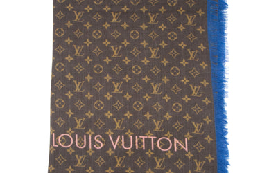 LOUIS VUITTON Wool Monogram Rose Coral Telling Stole Shawl