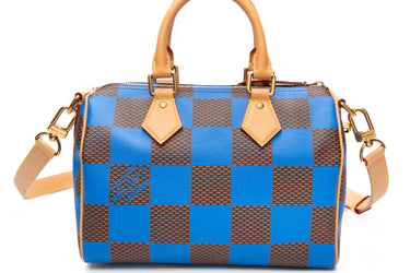 LOUIS VUITTON Blue Damier Pop Speedy Bandouliere 25