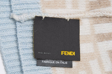 FENDI Wool Monogram Blue Kids Winter Hat (New)