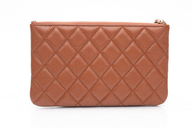 CHANEL Light Caramel Brown Small O Case Pouch