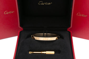 CARTIER 18K Yellow Gold Love Bracelet Sz 16