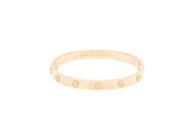 CARTIER 18K Yellow Gold Love Bracelet Sz 16