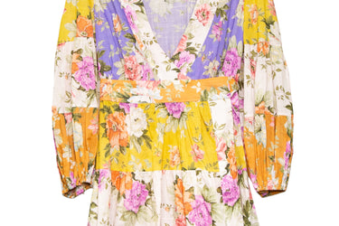 ZIMMERMANN Pattie Floral Cotton Mini Dress Size 1