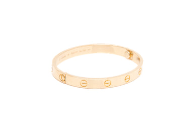 CARTIER 18K Yellow Gold Love Bracelet Sz 16