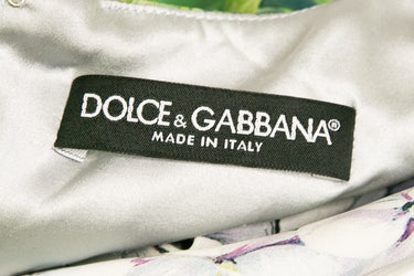 DOLCE & GABBANA Floral Hydrangea Printed Shift Silk Dress 42