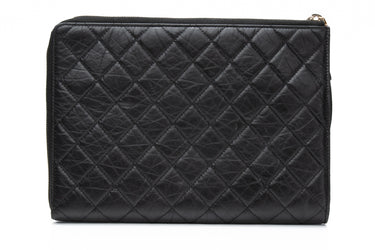 CHANEL Aged Calfskin Quilted 2.55 Reissue Case Pouch with Wrist Strap