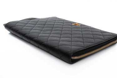 CHANEL Aged Calfskin Quilted 2.55 Reissue Case Pouch with Wrist Strap