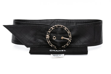 CHANEL Lambskin Stitched Chain Belt 75/30