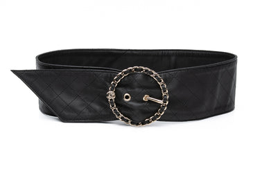 CHANEL Lambskin Stitched Chain Belt 75/30