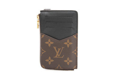 LOUIS VUITTON Black Monogram Recto Verso Card Holder