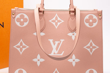 LOUIS VUITTON Rose Trianon OntheGo Empreinte Bicolor MM