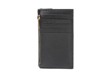 SAINT LAURENT Black Grain de Poudre Leather Cassandre Matelasse Fragments Flap Card Case
