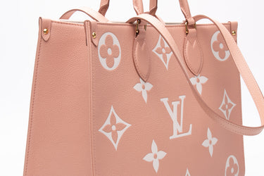 LOUIS VUITTON Rose Trianon OntheGo Empreinte Bicolor MM