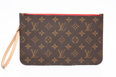 LOUIS VUITTON Monogram Red Interior Wristlet