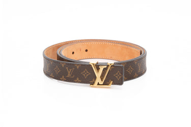 LOUIS VUITTON Monogram Initiales 20mm Belt 90/36
