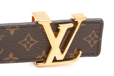 LOUIS VUITTON Monogram Initiales 20mm Belt 90/36