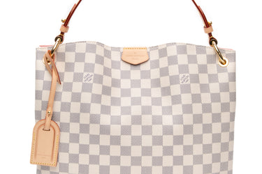 LOUIS VUITTON Rose Ballerine Pink Damier Azur Graceful PM