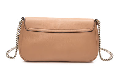 GUCCI Camelia Pebbled Calfskin Medium Soho Flap Crossbody Bag