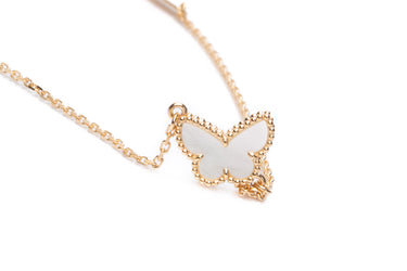 Van Cleef & Arpels 18K Yellow Gold Mother Of Pearl Sweet Butterflies Bracelet (New)