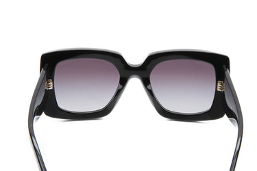 CHANEL Black and Gold Rectangle Acetate Sunglasses (New)