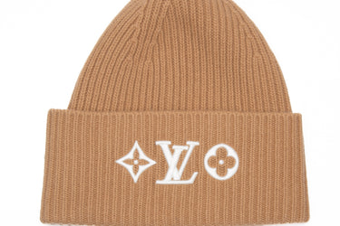 LOUIS VUITTON Camel Headline Beanie Winter Hat