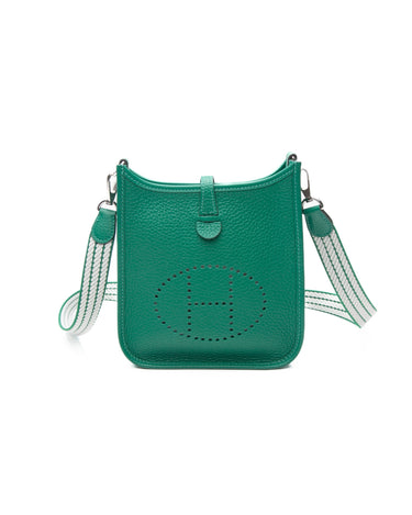 HERMES Vert Vertigo Green Evelyne TPM Clemence Leather Crossbody