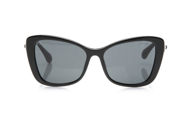 CHANEL Black Square Pearl Acetate Sunglasses