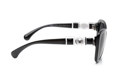 CHANEL Black Square Pearl Acetate Sunglasses