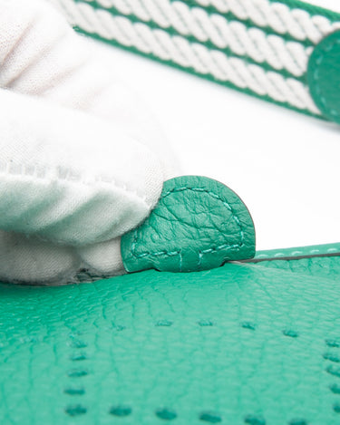 HERMES Vert Vertigo Green Evelyne TPM Clemence Leather Crossbody