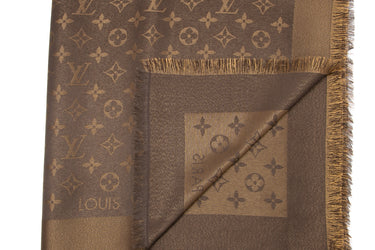 LOUIS VUITTON Brown Monogram Shine Shawl (New)