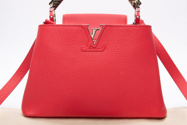 LOUIS VUITTON Poppy Coral Taurillon Python Capucines BB