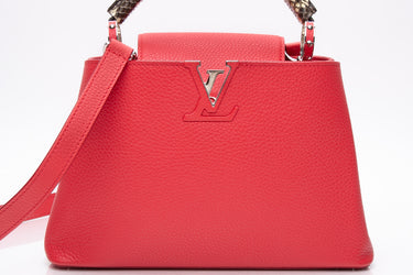 LOUIS VUITTON Poppy Coral Taurillon Python Capucines BB