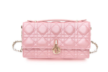 DIOR Powder Pink Iridescent Cannage Lambskin My Dior Mini Bag