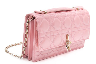 DIOR Powder Pink Iridescent Cannage Lambskin My Dior Mini Bag