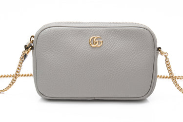 GUCCI GG Marmont Super Mini Grey Crossbody Bag