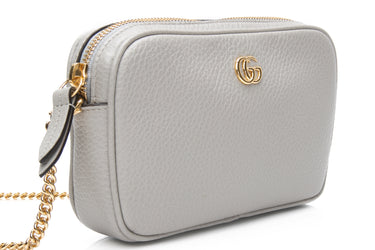 GUCCI GG Marmont Super Mini Grey Crossbody Bag