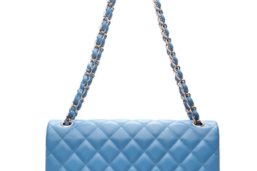 CHANEL Blue Caviar Quilted Jumbo Double Flap Bag