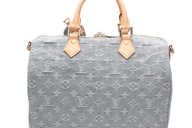 LOUIS VUITTON Grey Denim Speedy Soft 30