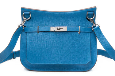 HERMES Bleu Frida Taurillon Clemence Jypsiere 28 Crossbody Bag