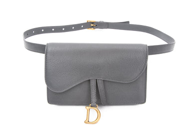 DIOR Gray Saddle Belt Pouch