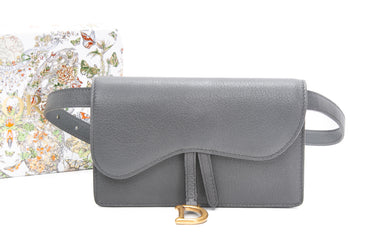 DIOR Gray Saddle Belt Pouch
