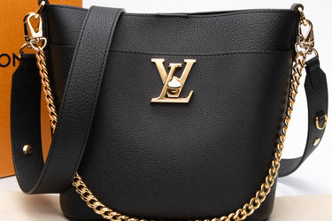 LOUIS VUITTON Black Noir Lock and Walk Bag