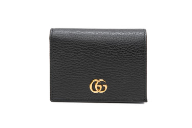 GUCCI GG Black Leather Marmont Card Case Wallet