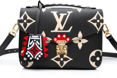 LOUIS VUITTON Pochette Metis Limited Edition Crafty Monogram Empreinte Giant Black Crossbody Bag