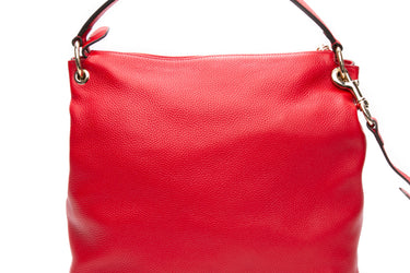 GUCCI Tabasco Red Pebbled Calfskin Tassel Soho Large Two-way Hobo Shoulder Bag